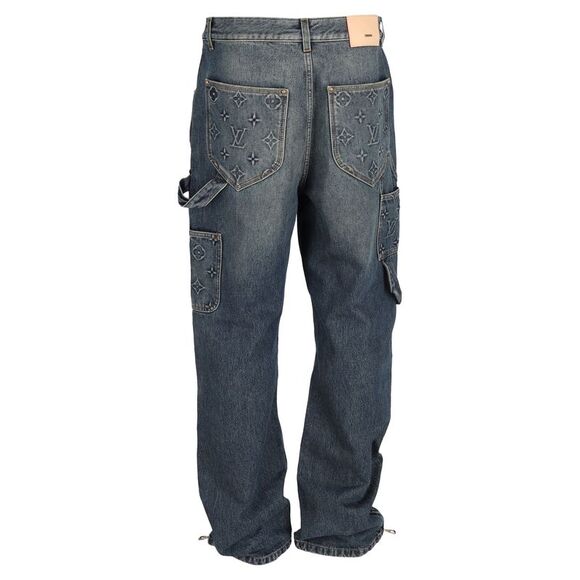 Louis Vuitton Monogram Workwear Denim Carpenter Pants in Blue Cotton - Picture 3 of 3